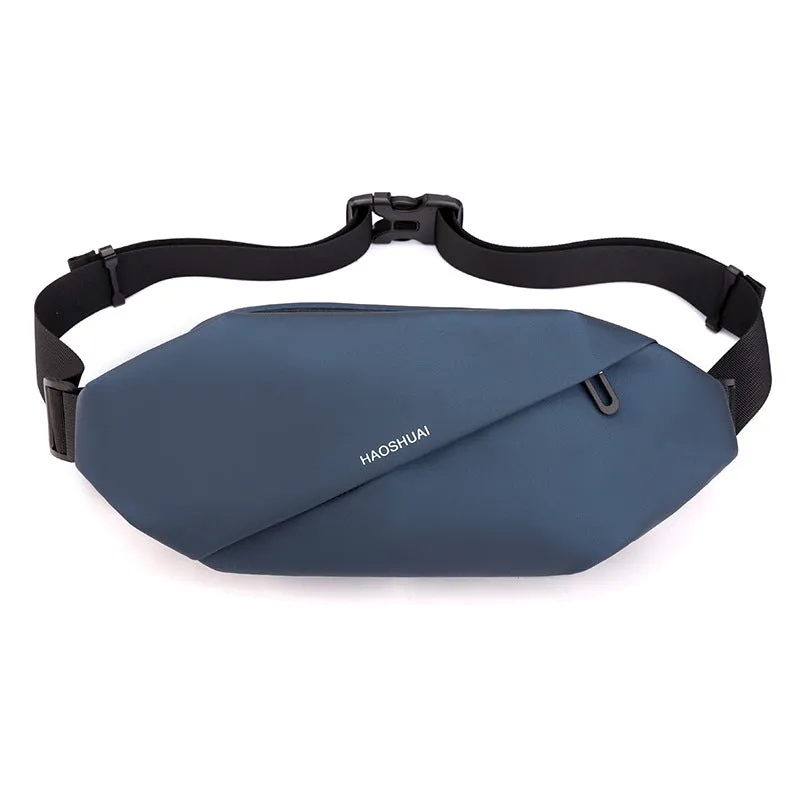 Lightweight Exercise Fitness Men's Black Waist Pack Crossbody Bag, Running Phone Bag