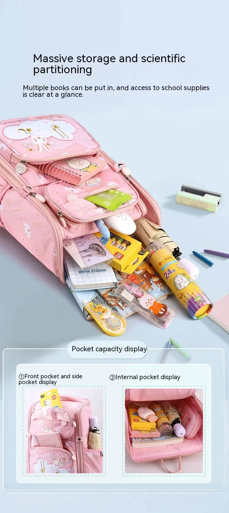 Lightweight Western Style Three-dimensional Schoolbag For Primary School Students