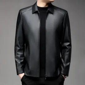 Limited time 56% off sale Men's Casual Business Lapel PU Leather Jacket