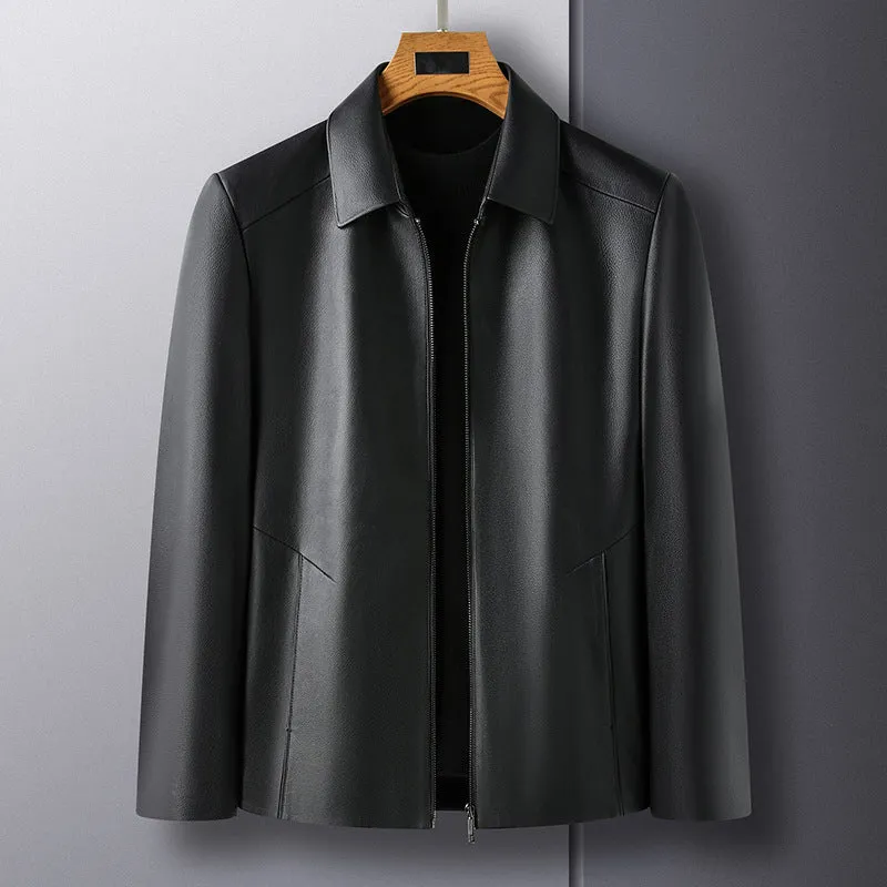 Limited time 56% off sale Men's Casual Business Lapel PU Leather Jacket