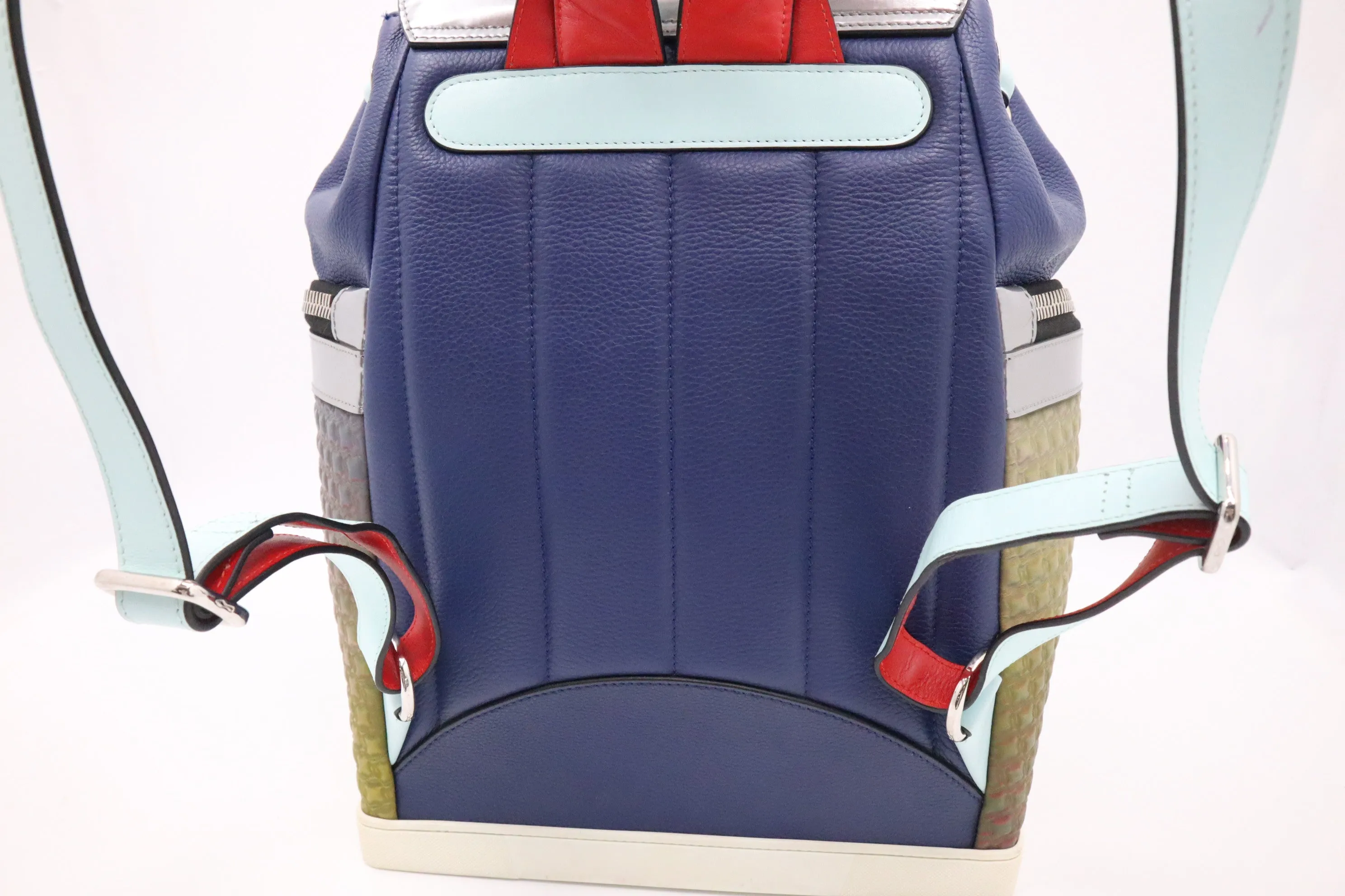 Louboutin Backpack in Blue Leather