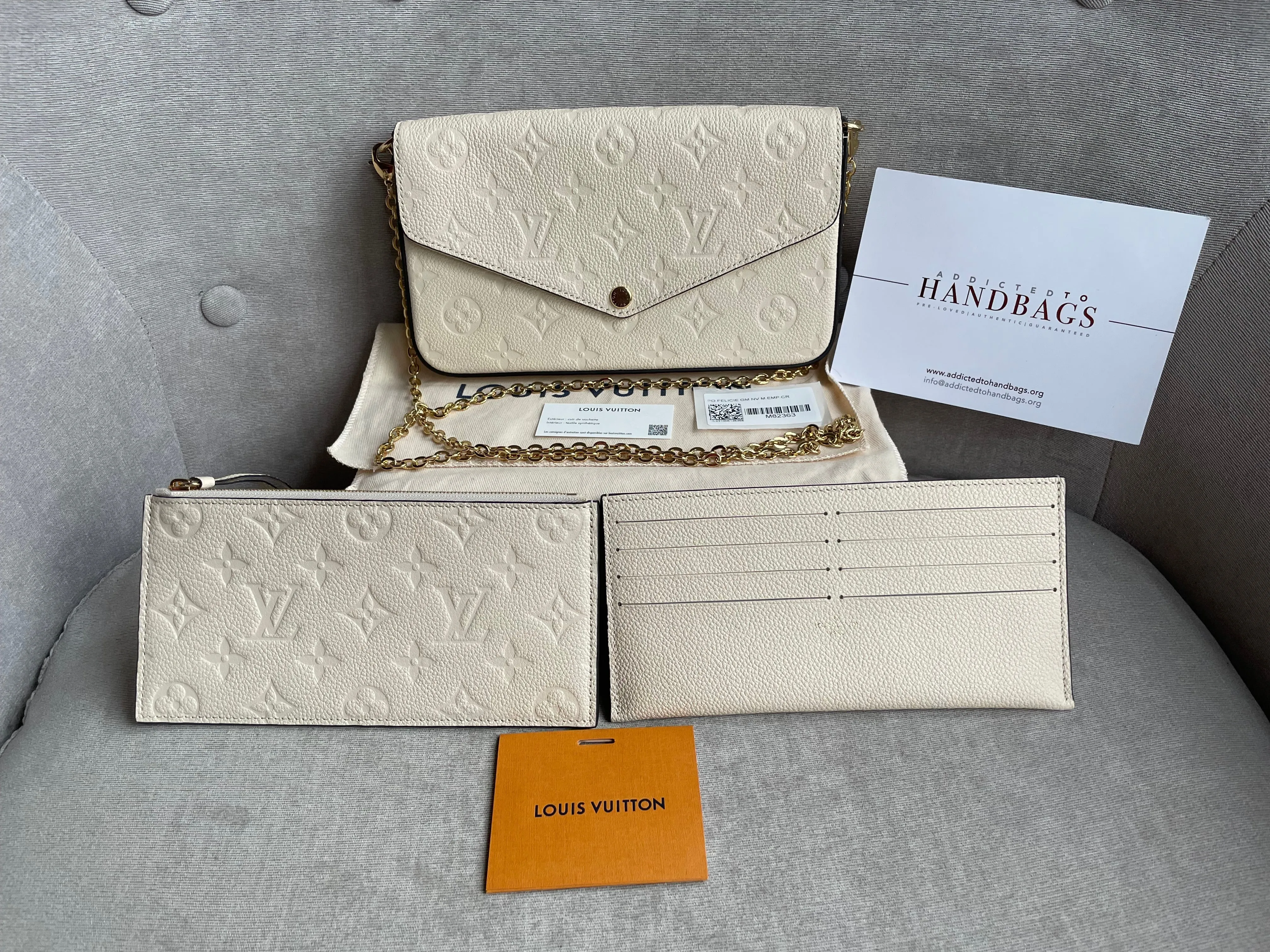 Louis Vuitton Felicie Pochette Cream Empreinte Monogram (RRP £1160)