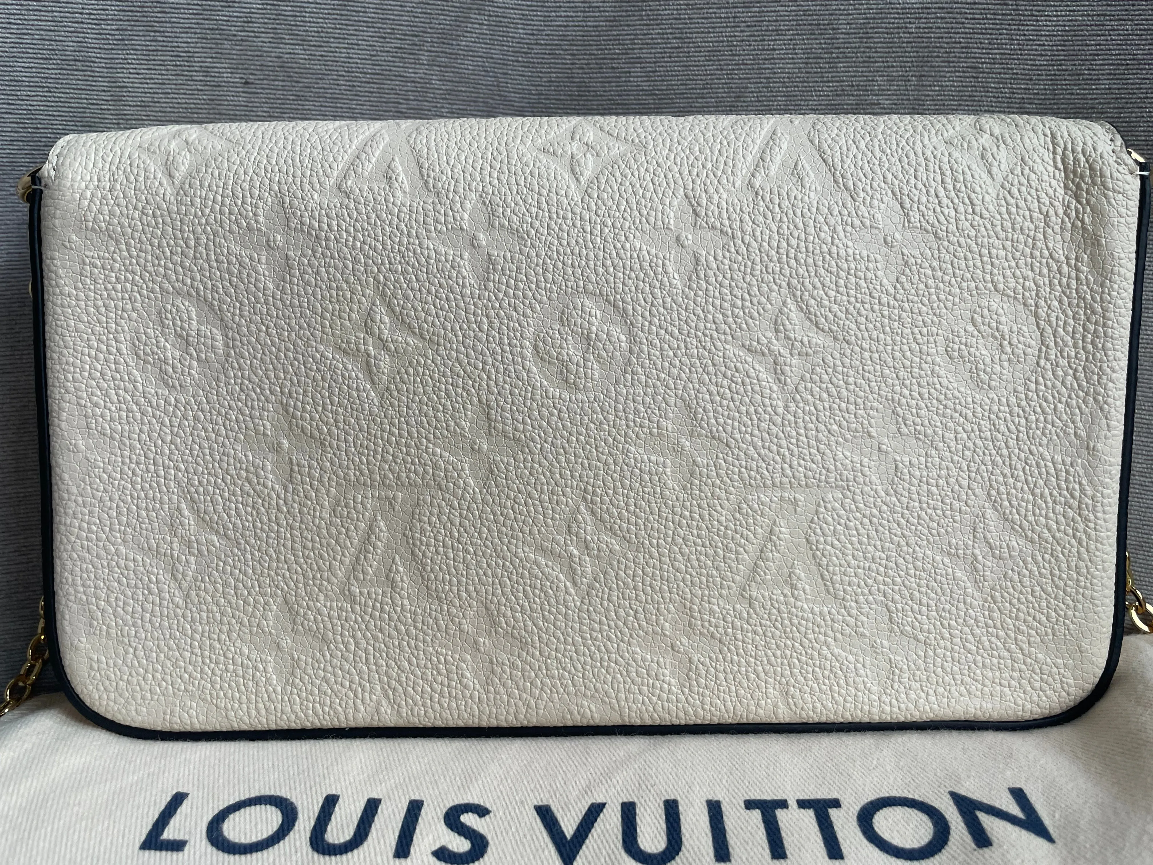 Louis Vuitton Felicie Pochette Cream Empreinte Monogram (RRP £1160)