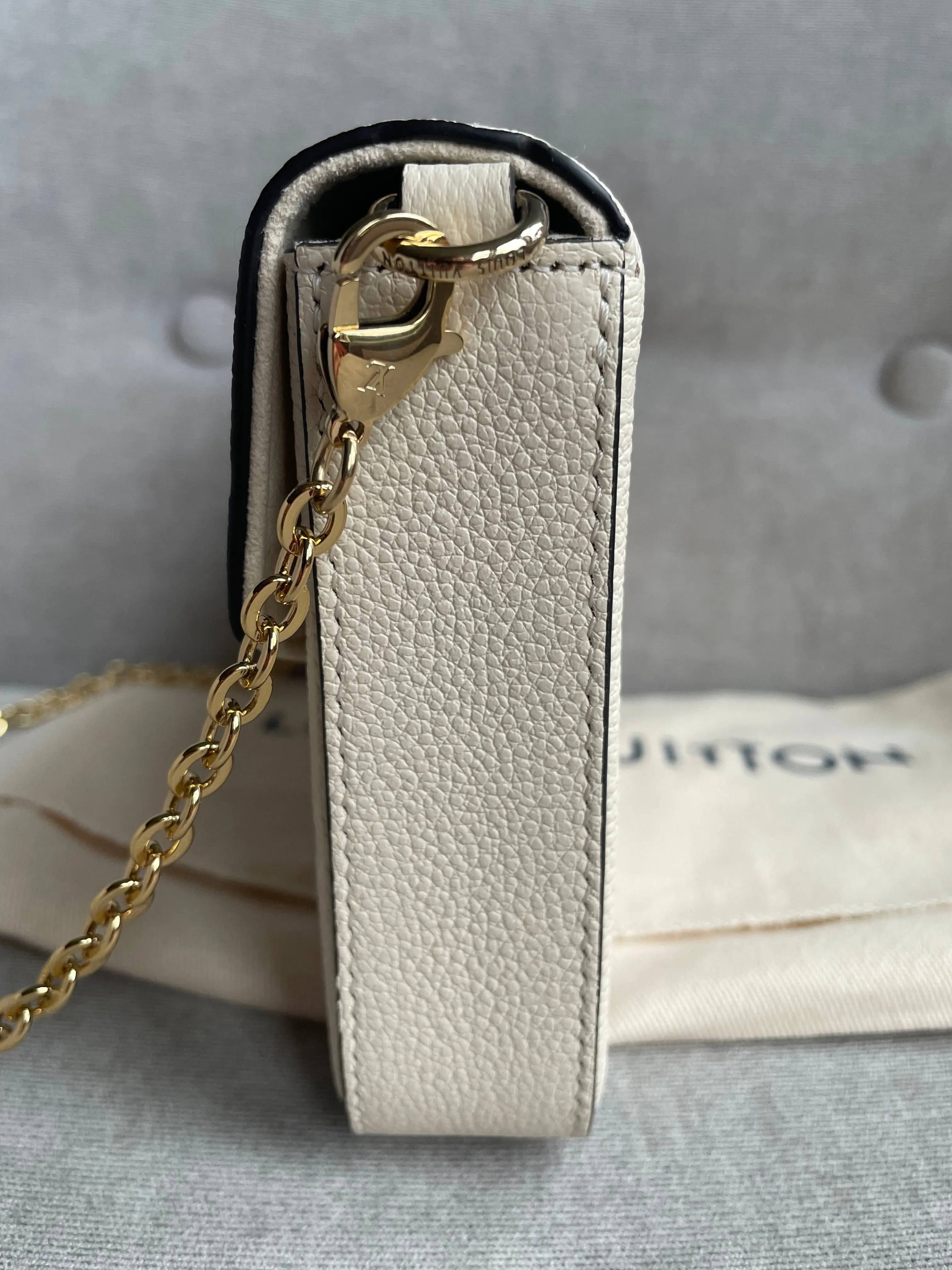 Louis Vuitton Felicie Pochette Cream Empreinte Monogram (RRP £1160)