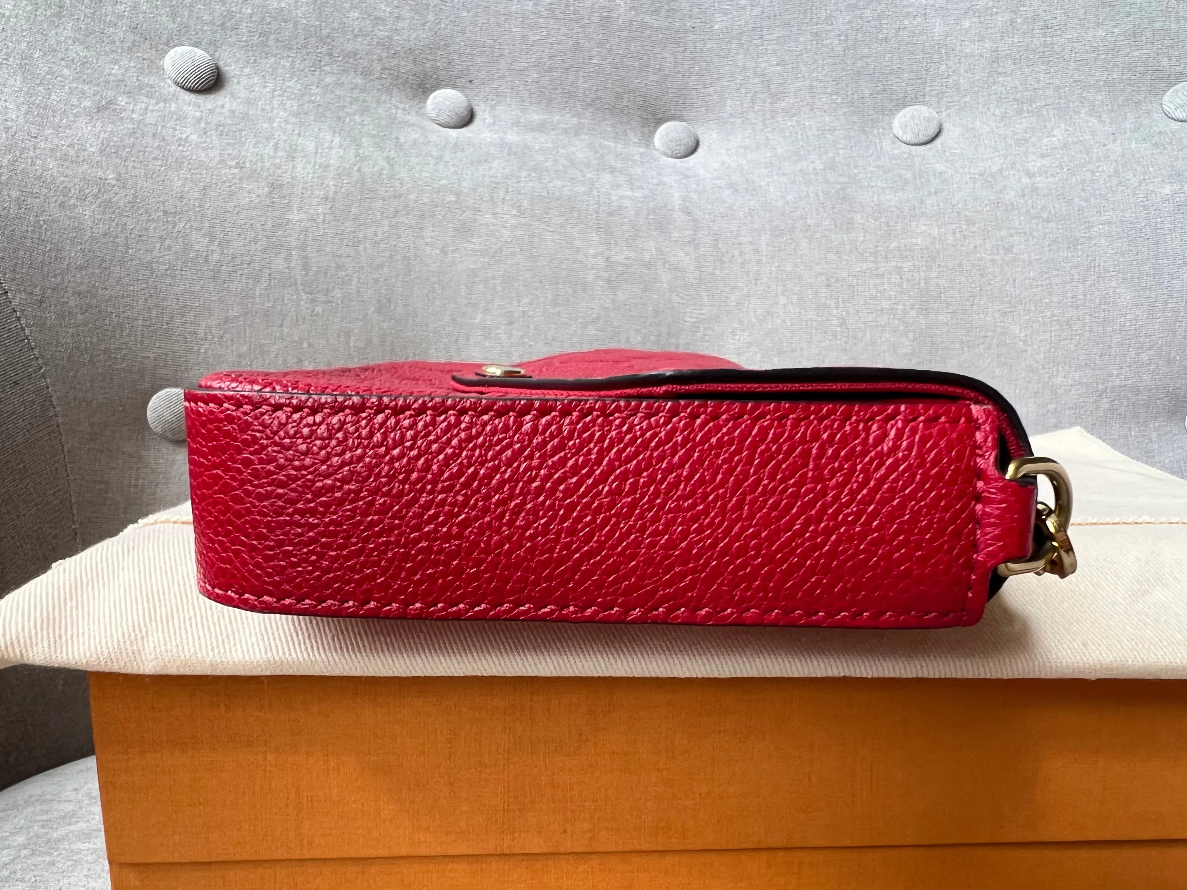 Louis Vuitton Felicie Pochette Red Empreinte Monogram (RRP £1160)
