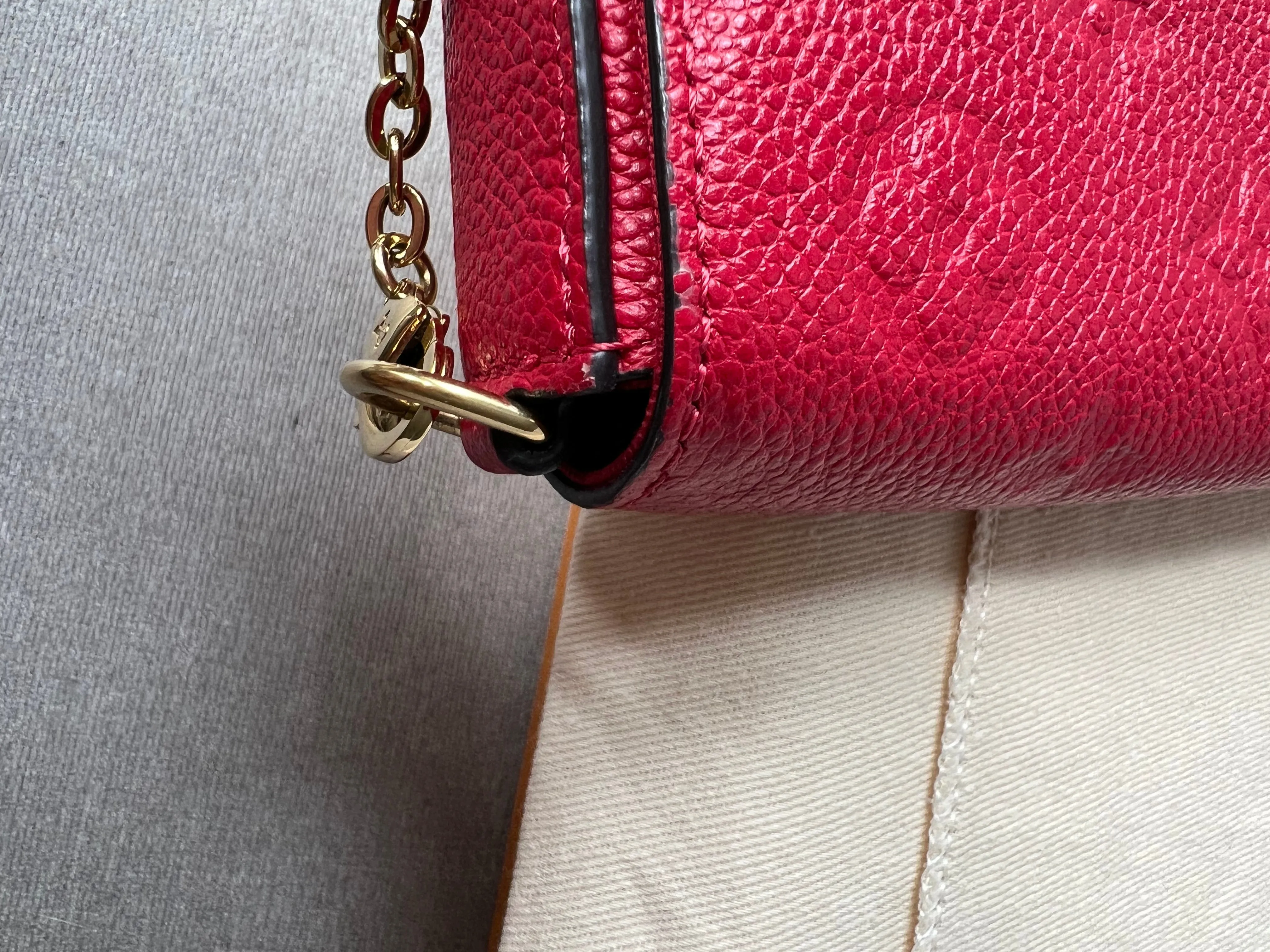 Louis Vuitton Felicie Pochette Red Empreinte Monogram (RRP £1160)