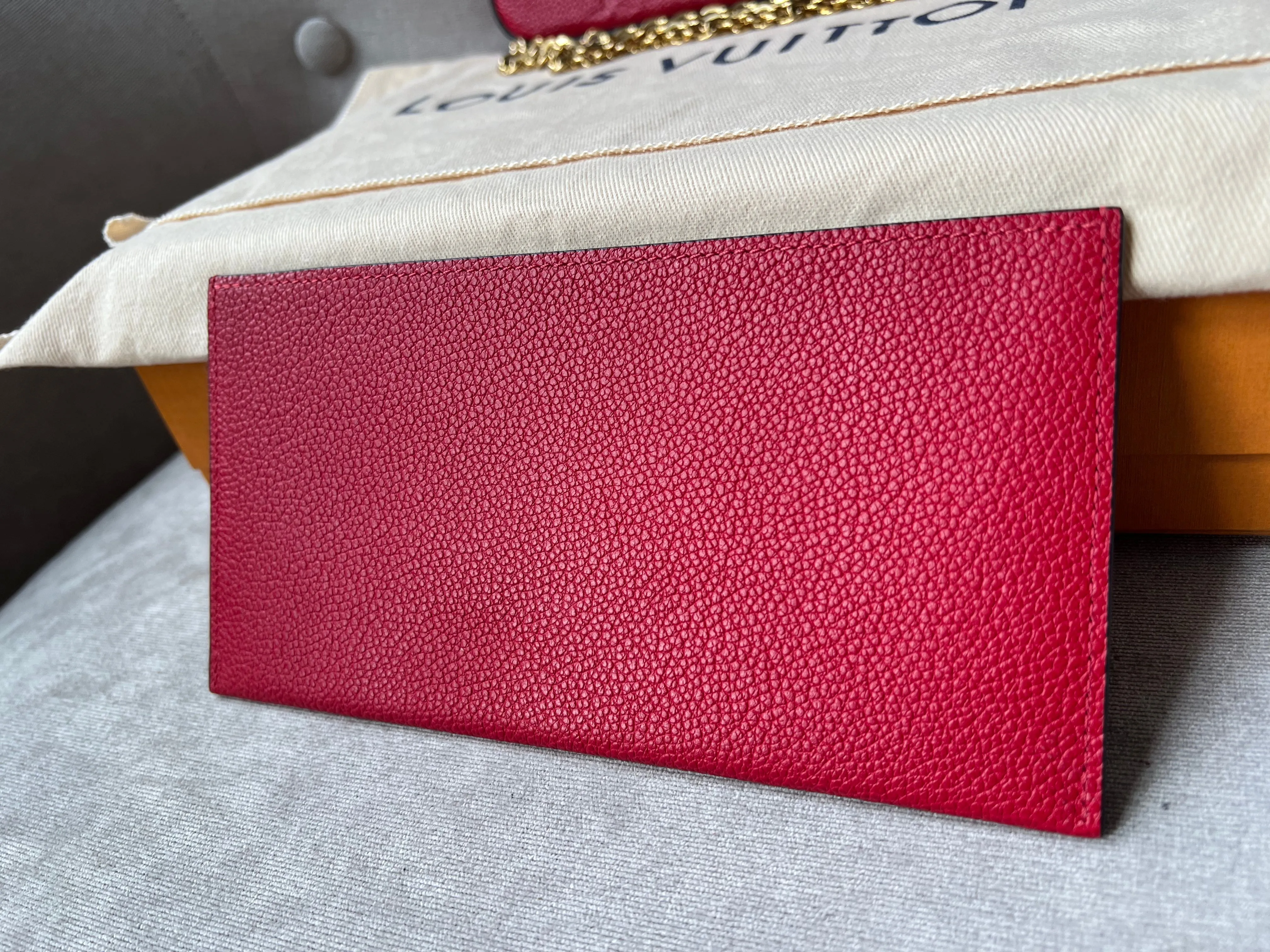 Louis Vuitton Felicie Pochette Red Empreinte Monogram (RRP £1160)