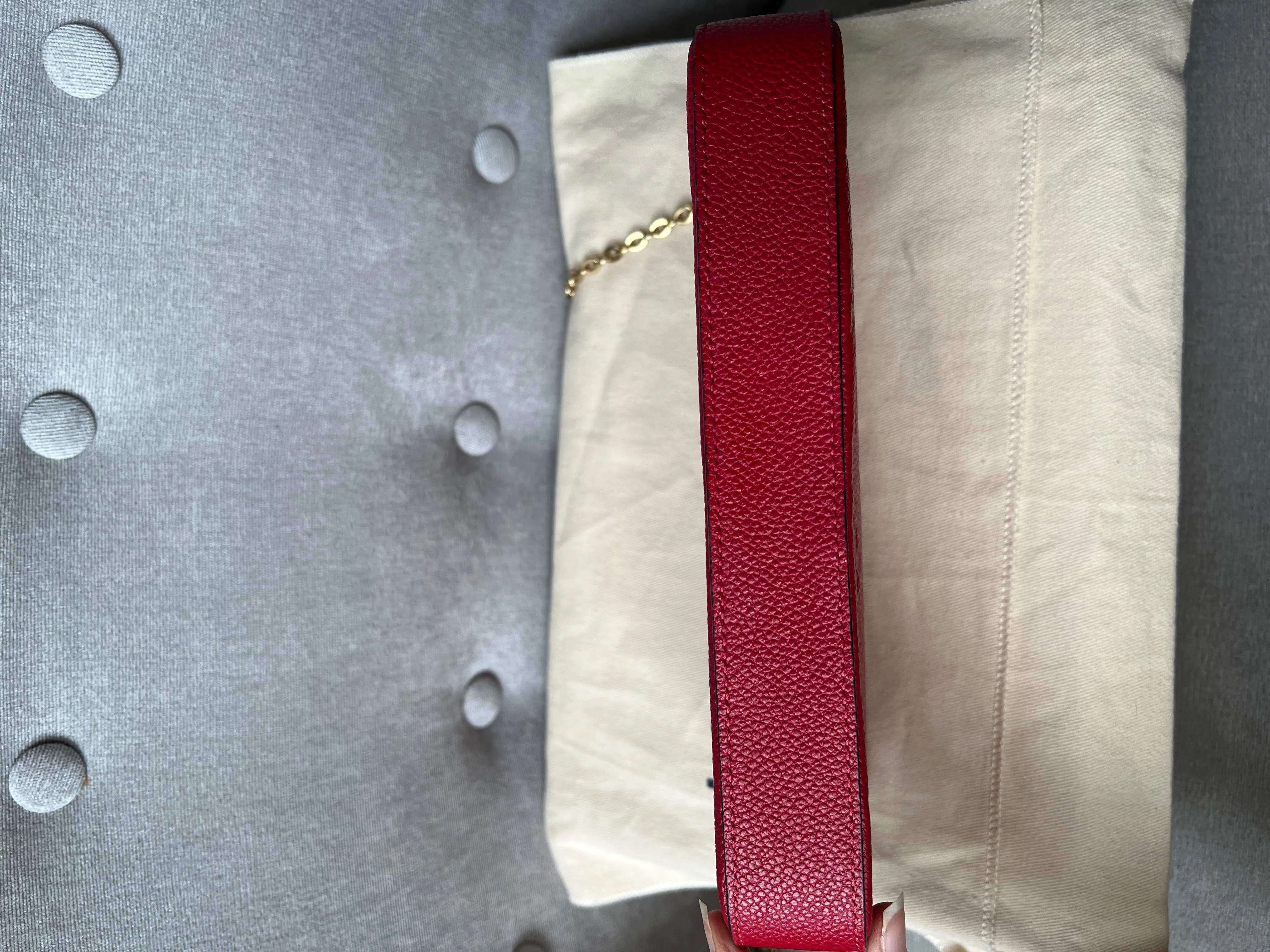 Louis Vuitton Felicie Pochette Red Empreinte Monogram (RRP £1160)