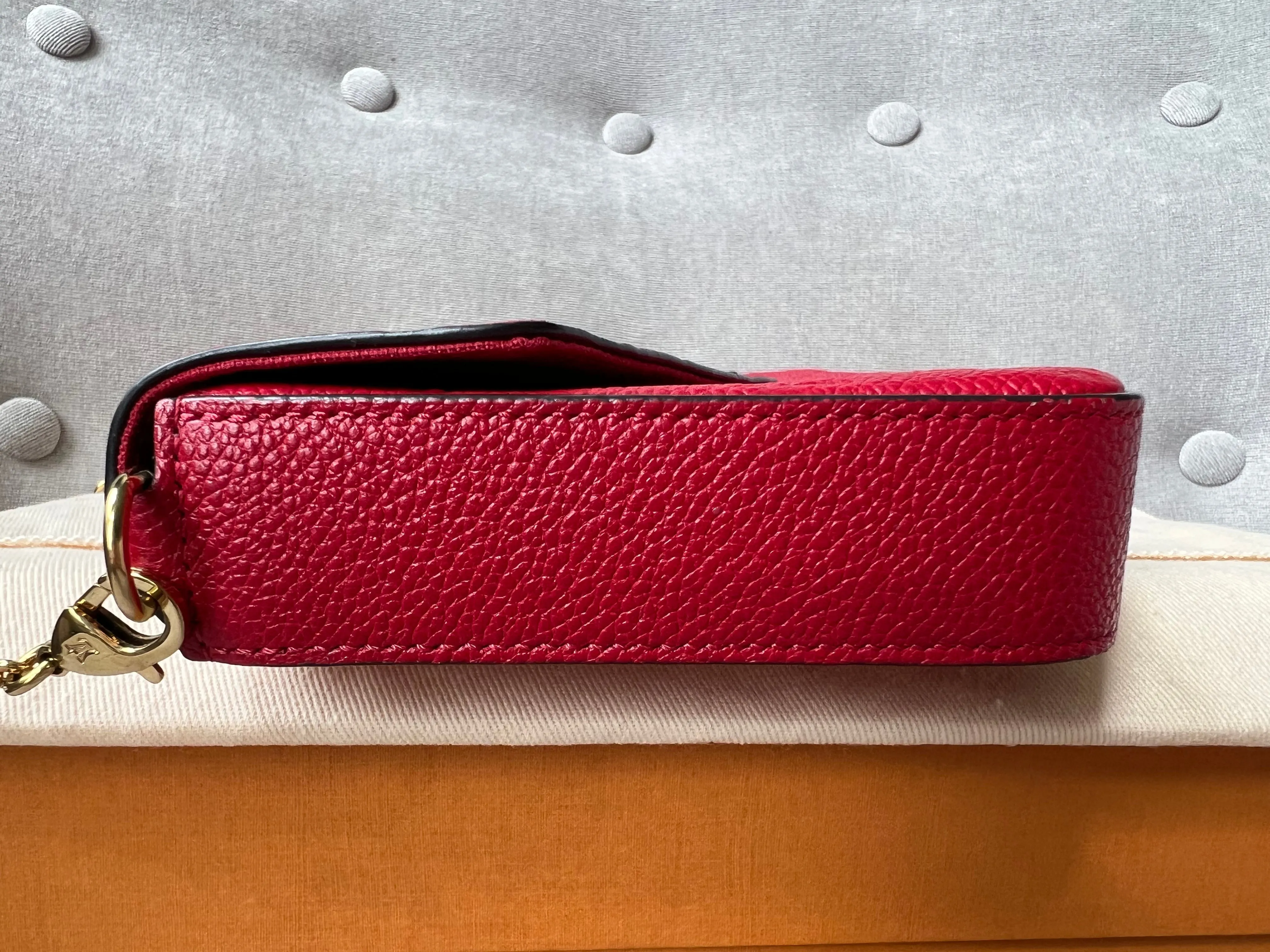 Louis Vuitton Felicie Pochette Red Empreinte Monogram (RRP £1160)