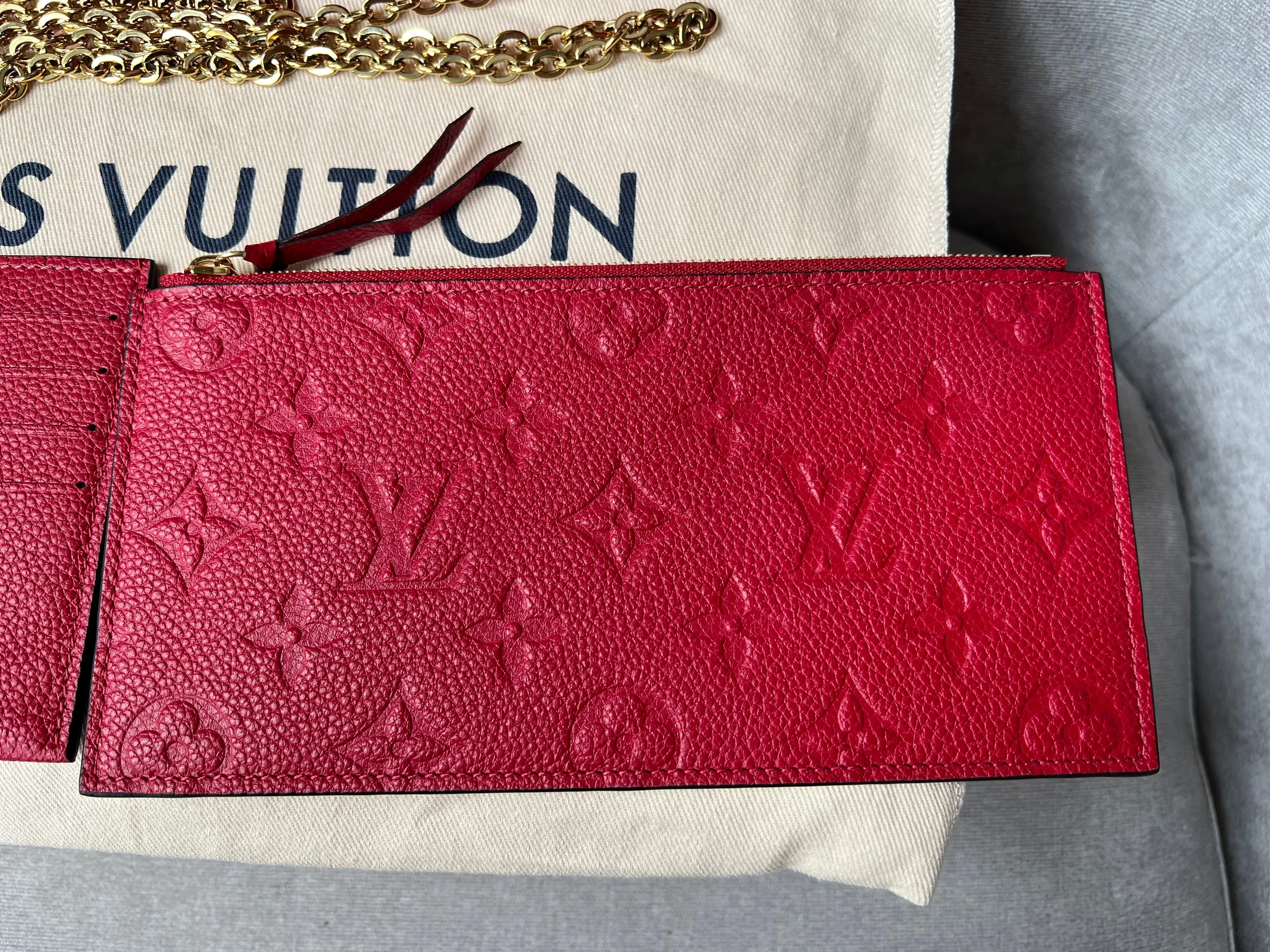 Louis Vuitton Felicie Pochette Red Empreinte Monogram (RRP £1160)