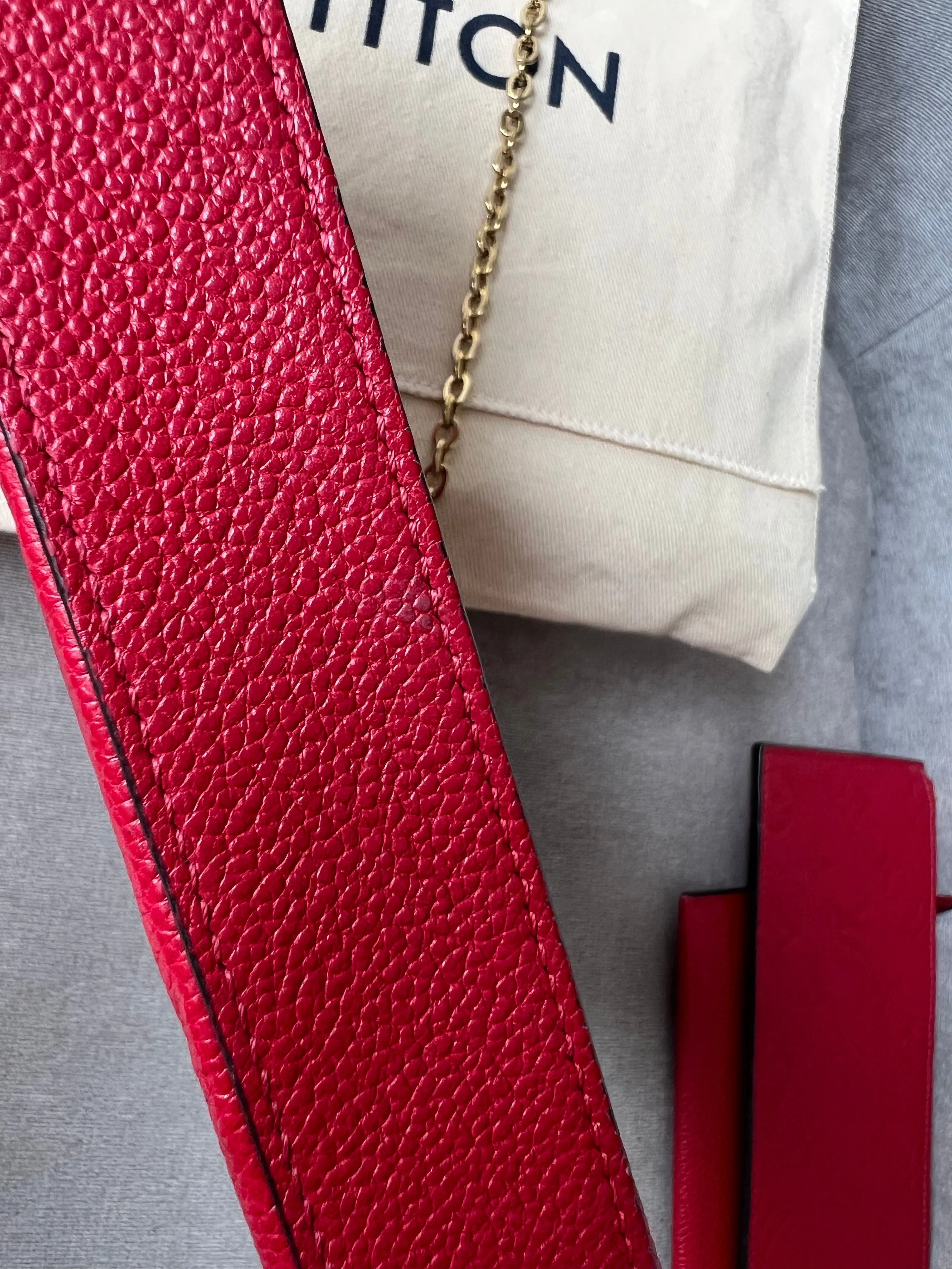 Louis Vuitton Felicie Pochette Red Empreinte Monogram (RRP £1160)