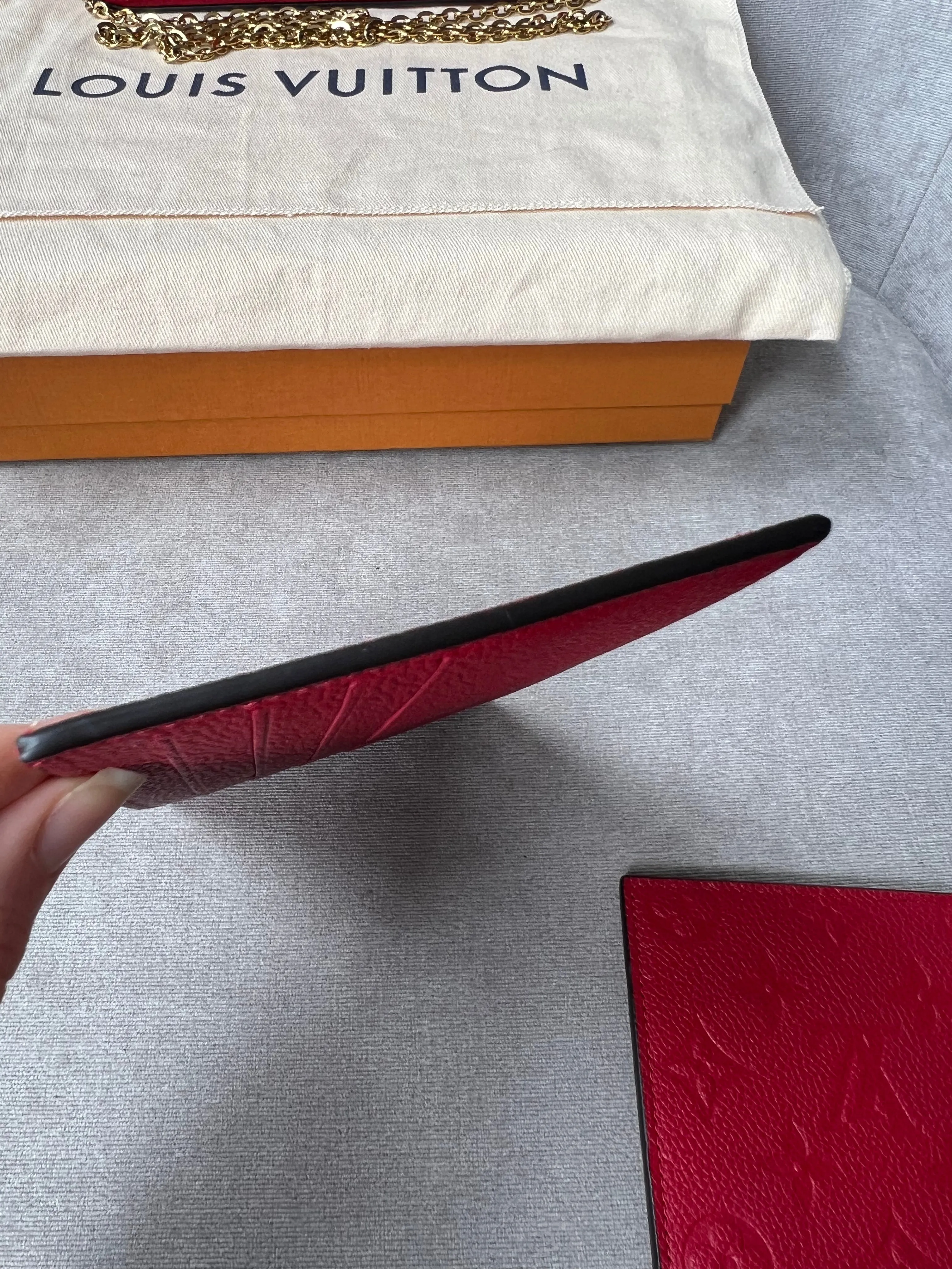 Louis Vuitton Felicie Pochette Red Empreinte Monogram (RRP £1160)