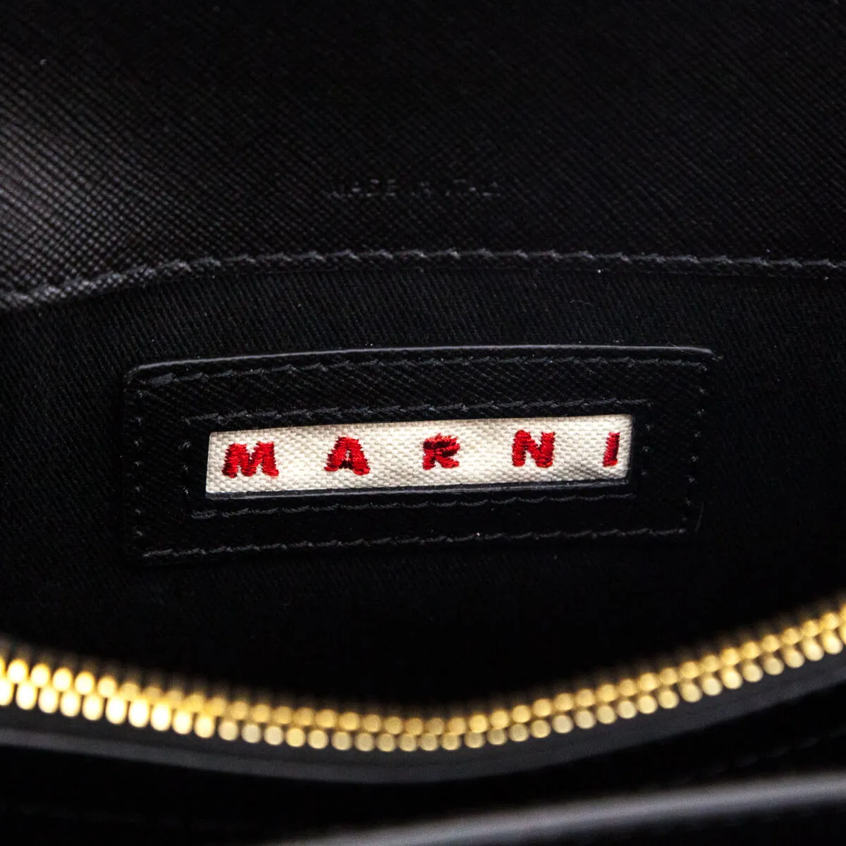Marni Black Saffiano Trunk East/West Bag