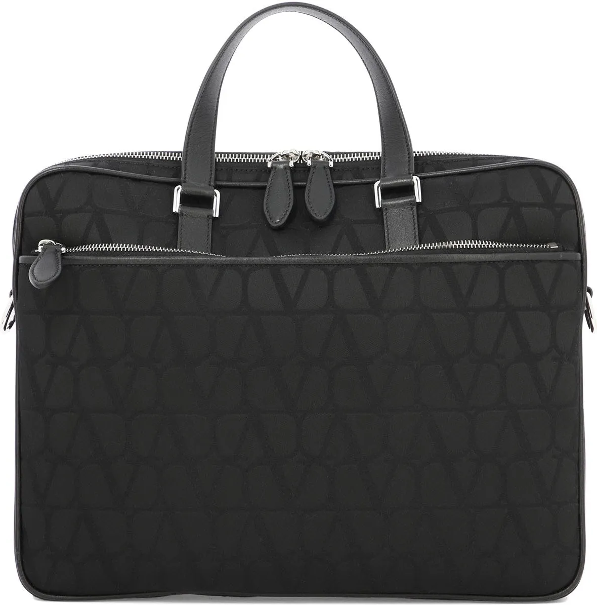 Men's Work Bag In Toile Iconographe Technical Fabric in Black | 4Y2B0C45CSH0NO