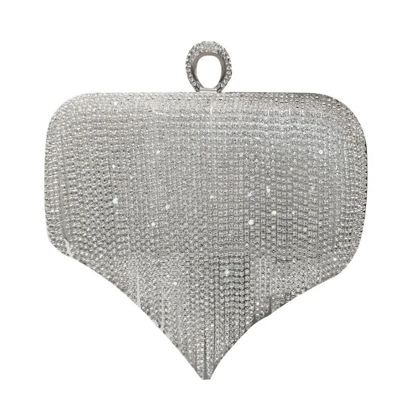New shiny diamond ladies fringed hand bag  night party bag