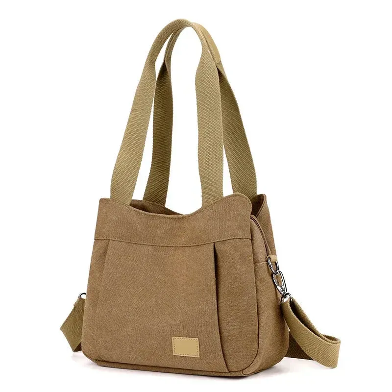 New Women's Canvas Shoulder Bag – Stylish Crossbody and Top-Handle Tote for Everyday Use