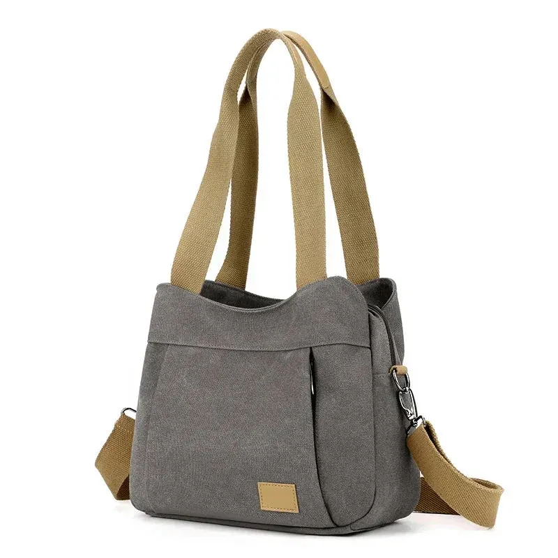 New Women's Canvas Shoulder Bag – Stylish Crossbody and Top-Handle Tote for Everyday Use