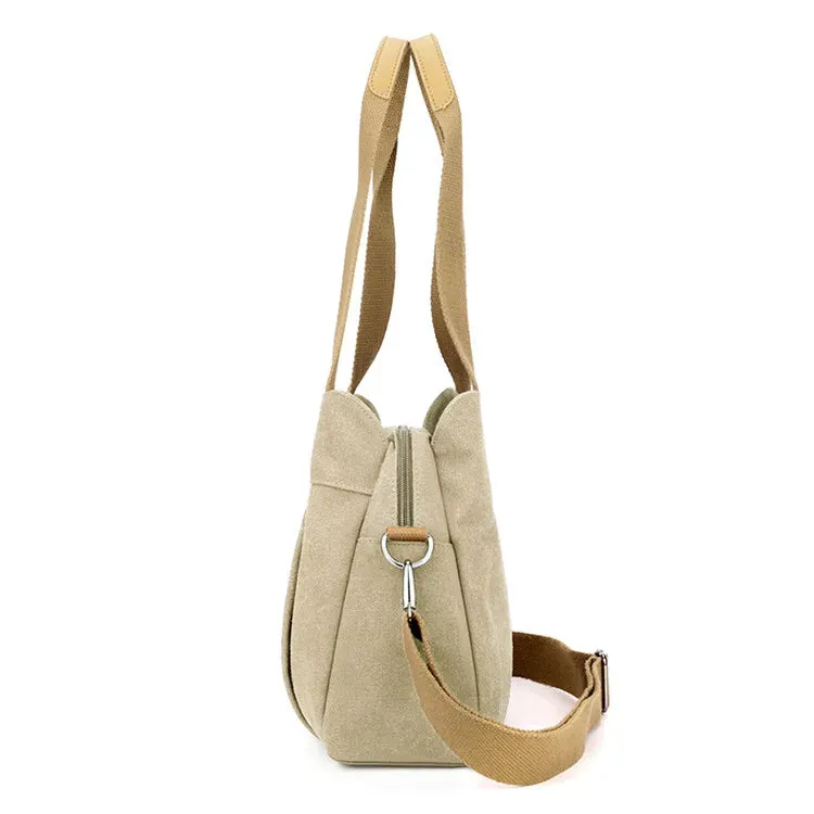 New Women's Canvas Shoulder Bag – Stylish Crossbody and Top-Handle Tote for Everyday Use