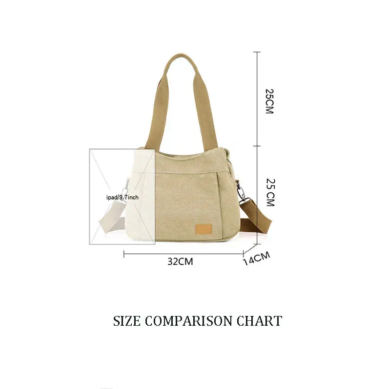 New Women's Canvas Shoulder Bag – Stylish Crossbody and Top-Handle Tote for Everyday Use