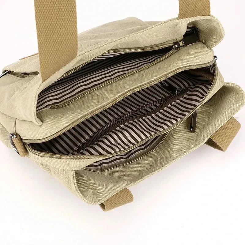 New Women's Canvas Shoulder Bag – Stylish Crossbody and Top-Handle Tote for Everyday Use