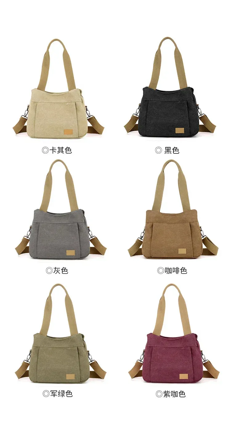New Women's Canvas Shoulder Bag – Stylish Crossbody and Top-Handle Tote for Everyday Use