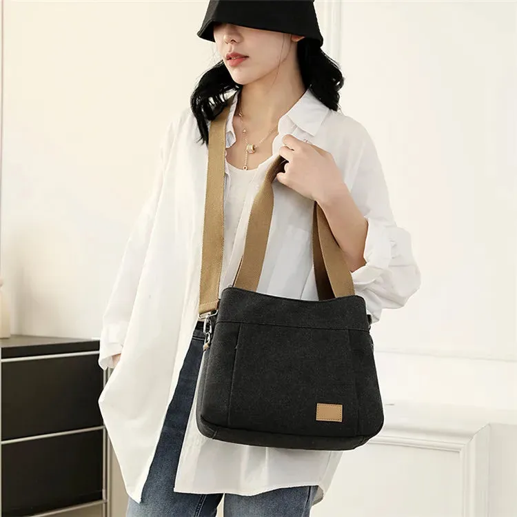 New Women's Canvas Shoulder Bag – Stylish Crossbody and Top-Handle Tote for Everyday Use