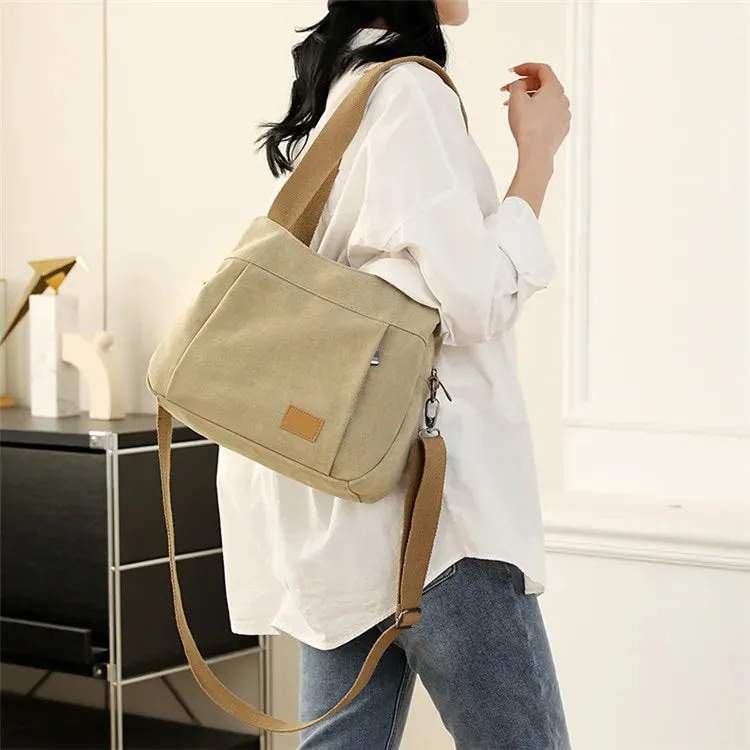 New Women's Canvas Shoulder Bag – Stylish Crossbody and Top-Handle Tote for Everyday Use