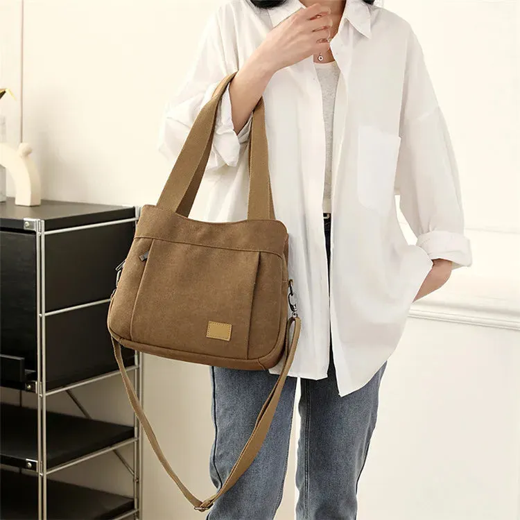 New Women's Canvas Shoulder Bag – Stylish Crossbody and Top-Handle Tote for Everyday Use