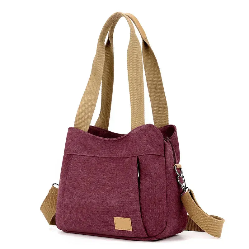 New Women's Canvas Shoulder Bag – Stylish Crossbody and Top-Handle Tote for Everyday Use