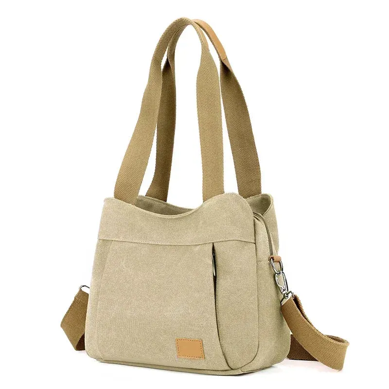 New Women's Canvas Shoulder Bag – Stylish Crossbody and Top-Handle Tote for Everyday Use
