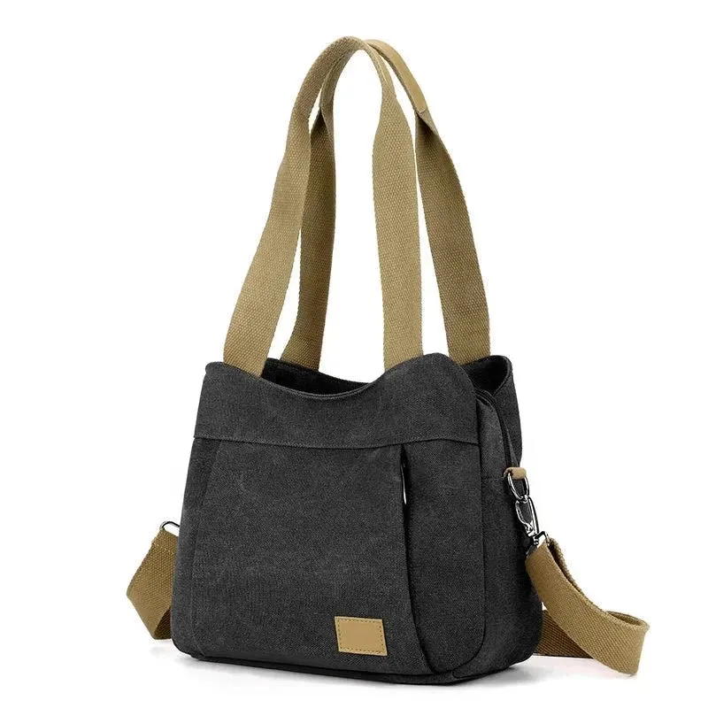 New Women's Canvas Shoulder Bag – Stylish Crossbody and Top-Handle Tote for Everyday Use