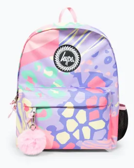 Pastel Print Badge Backpack in Multi
