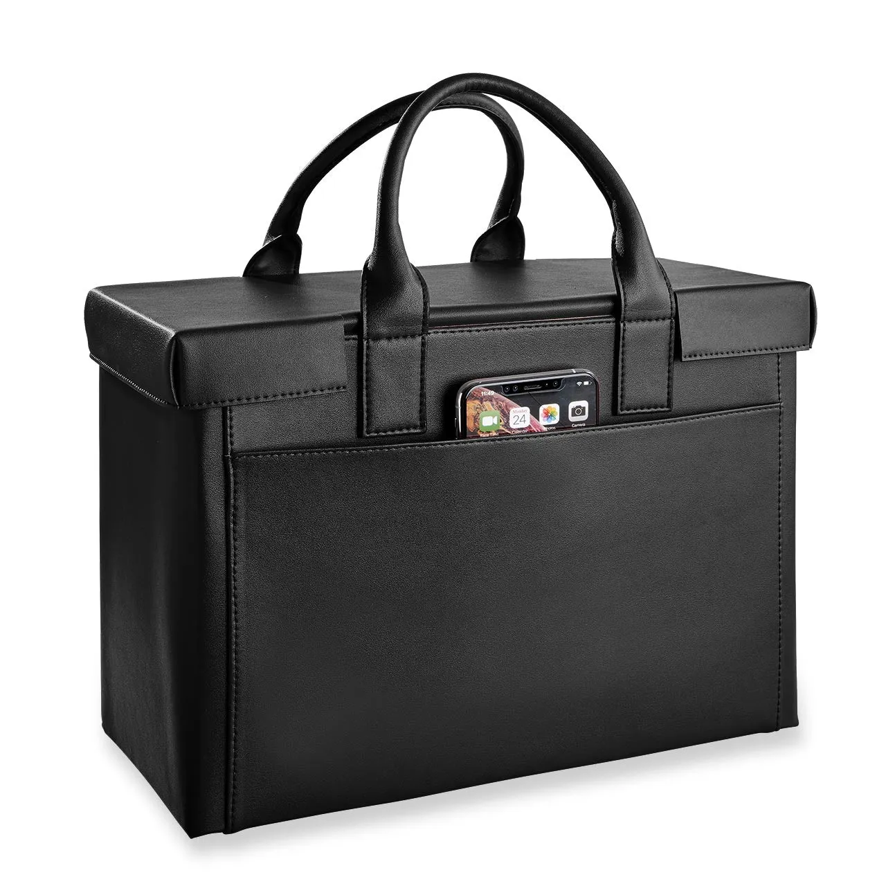 Portable File Tote Office Ensemble with Lid and Folders