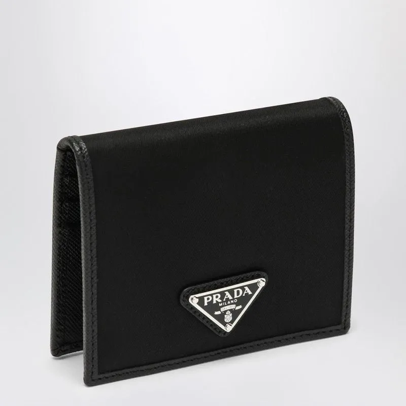 PRADA Compact Nylon and Leather Wallet