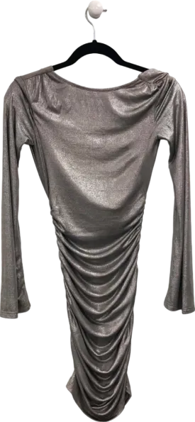 Pretty Lavish Silver Ruched Detail Mini Dress UK 6