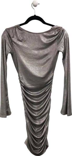 Pretty Lavish Silver Ruched Detail Mini Dress UK 6