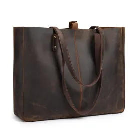 S-ZONE Genuine Leather Shoulder Tote Bag for Women, Large Handbag Work Purse