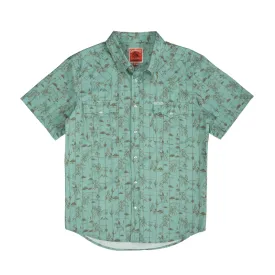 Serape Pearl Snap Short Sleeve Shirt - Azulado - Desert Rodeo Print
