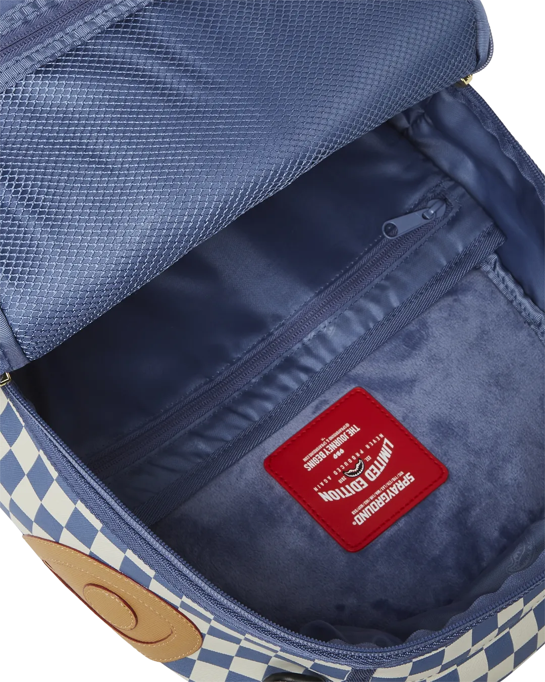 Sprayground Letter Checkers Backpack - Blue / Cream