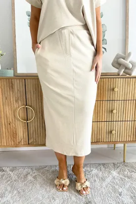 Stretch Midi Track Skirt