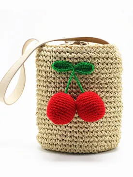 Sweet As Cherry Straw Handbag