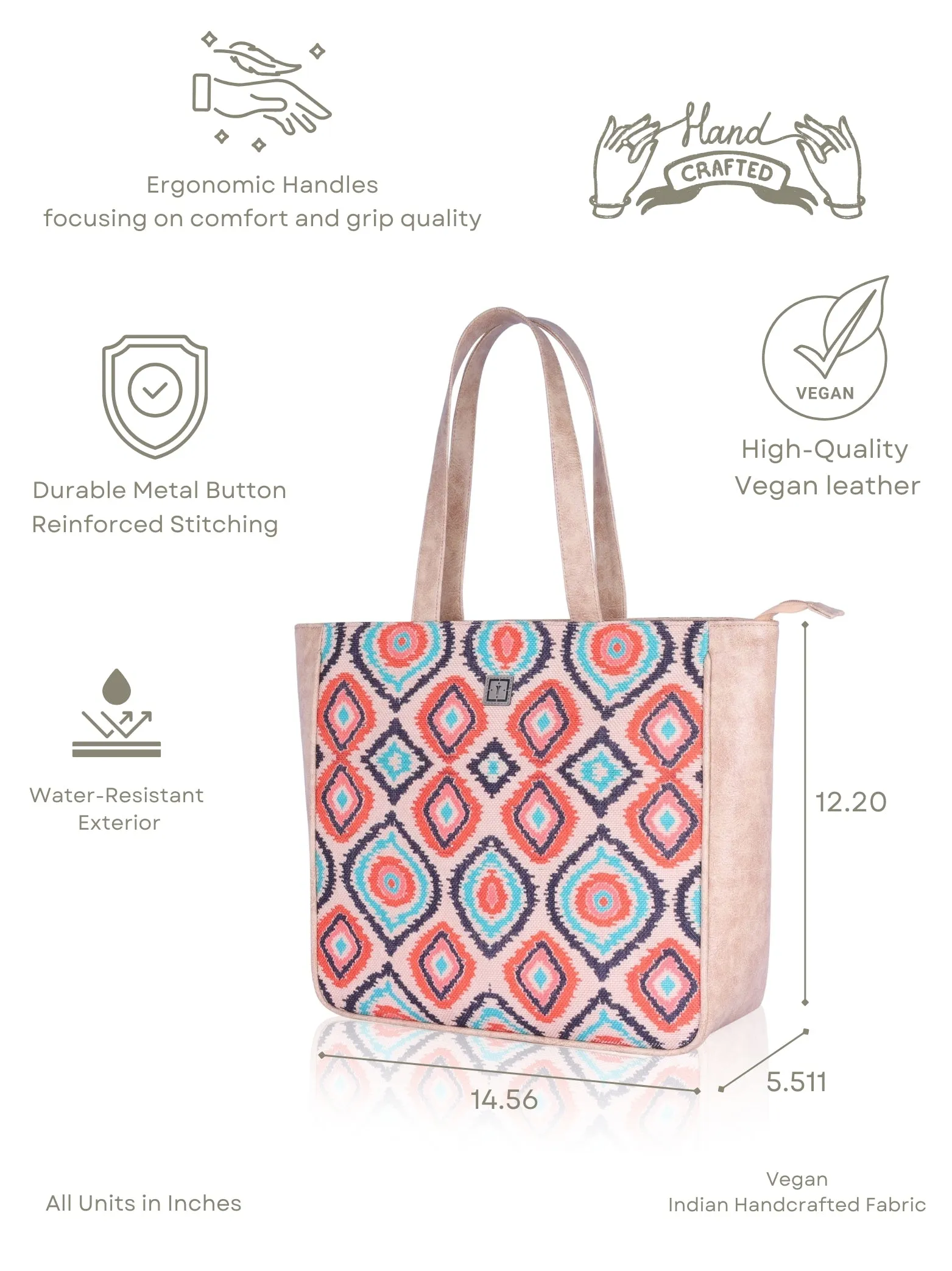 Texas Mirage Designer Big Tote Bag | Stylish & Functional Handcrafted Shoulder Bag for Mothers & Office Use | made from Jute