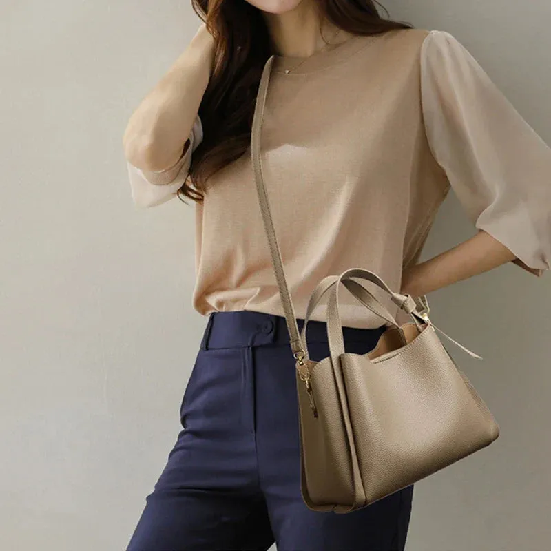 Utility Faux Leather Tote Bag Perfect for Work and Leisure