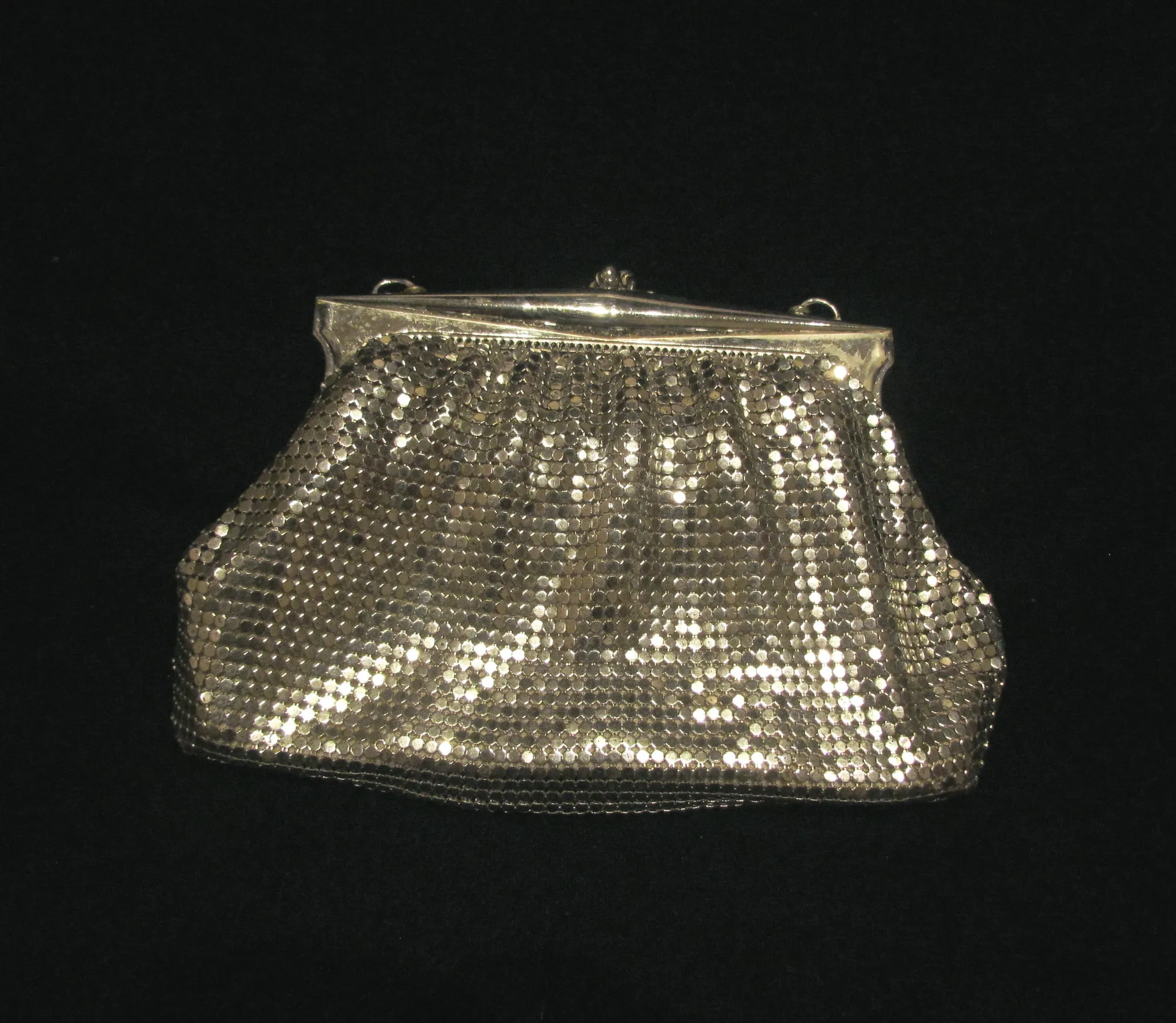 Vintage Silver Mesh Whiting Davis Purse Evening Bag Bridal Formal Handbag