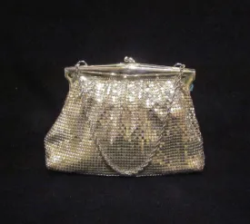 Vintage Silver Mesh Whiting Davis Purse Evening Bag Bridal Formal Handbag