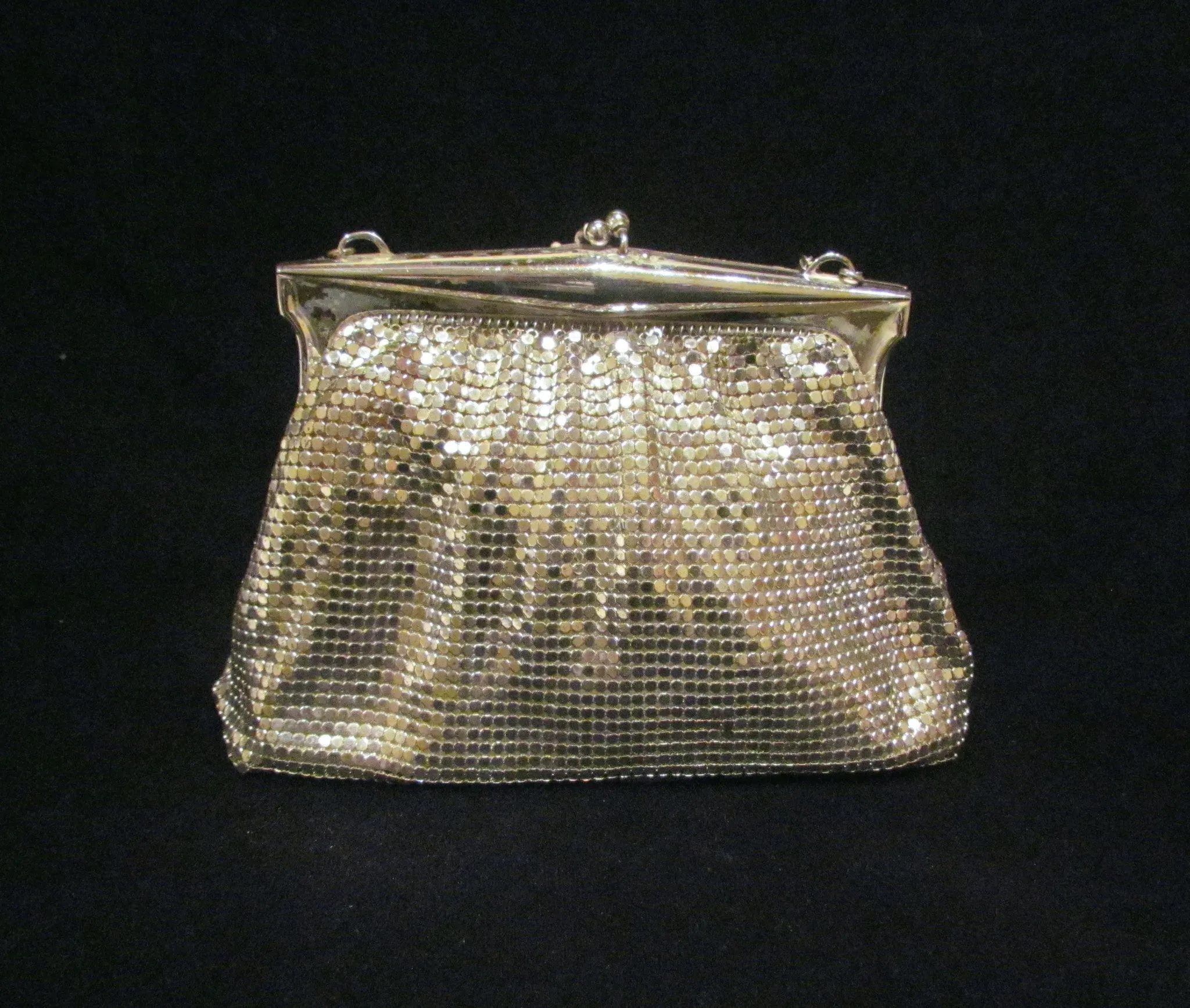 Vintage Silver Mesh Whiting Davis Purse Evening Bag Bridal Formal Handbag