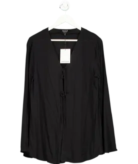 Whistles Black Beach Tie Front Top UK 12