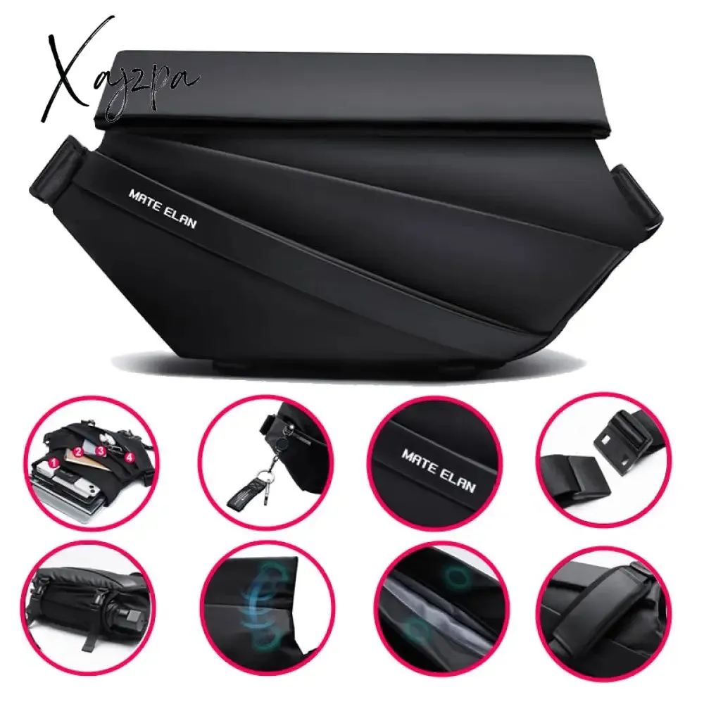 Xajzpa - Men's Crossbody Bag Commuter Fashion Hot Sale Oxford Waterproof Simple Black Multifunction Male's Shoulder Bag For Youth