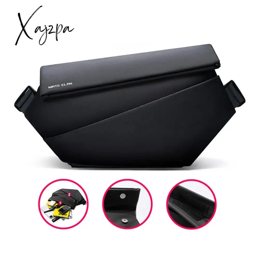 Xajzpa - Men's Crossbody Bag Commuter Fashion Hot Sale Oxford Waterproof Simple Black Multifunction Male's Shoulder Bag For Youth