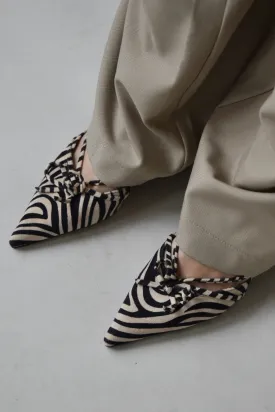 Zebra heels - Zwart/beige